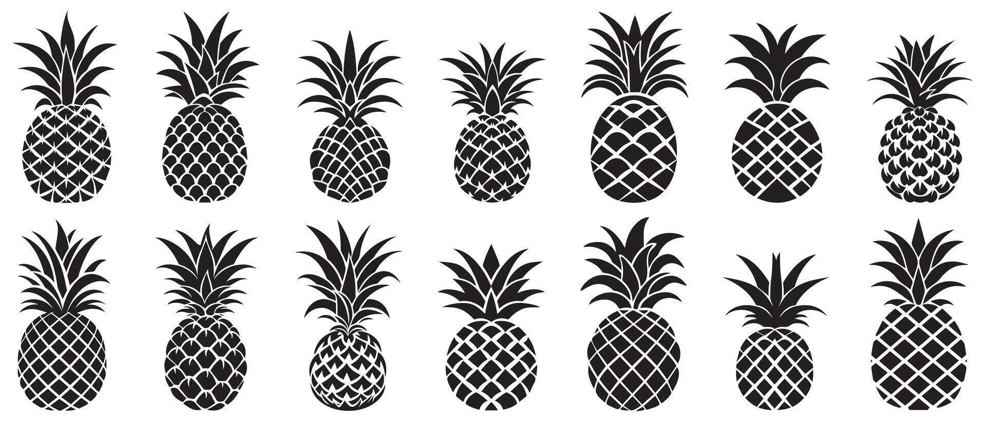 ananas naturlig mat ikon. friskhet ljuv konst vektor design.