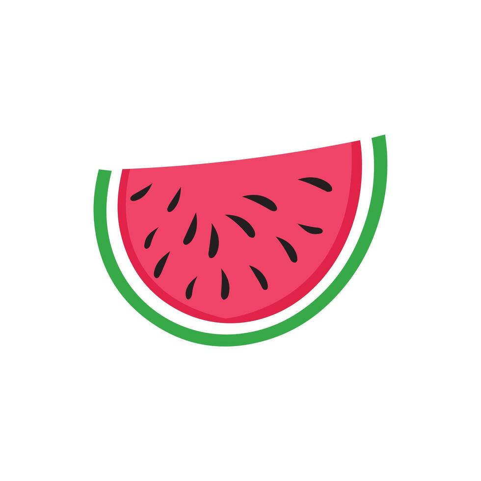 Wassermelone Essen Symbol Farbe isoliert Vektor auf Weiß Hintergrund.