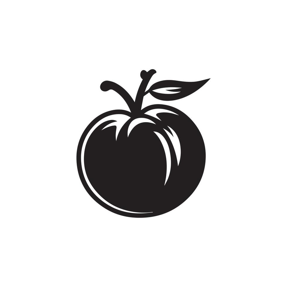 Tomate Symbol schwarz natürlich Essen Vektor Design Illustration.