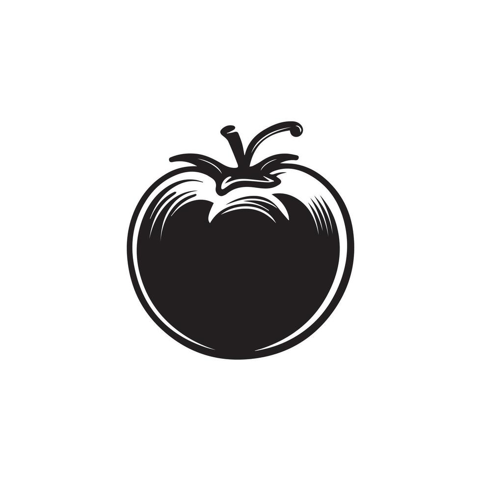 Tomate Symbol schwarz natürlich Essen Vektor Design Illustration.