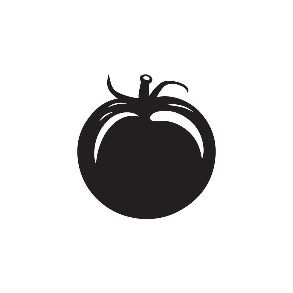 Tomate Symbol schwarz natürlich Essen Vektor Design Illustration.