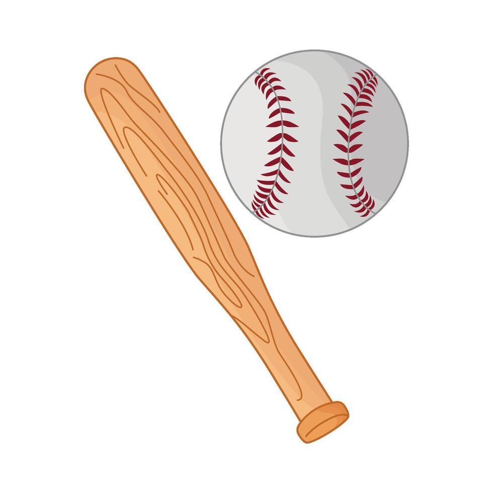 Illustration von Baseball Schläger und Ball vektor