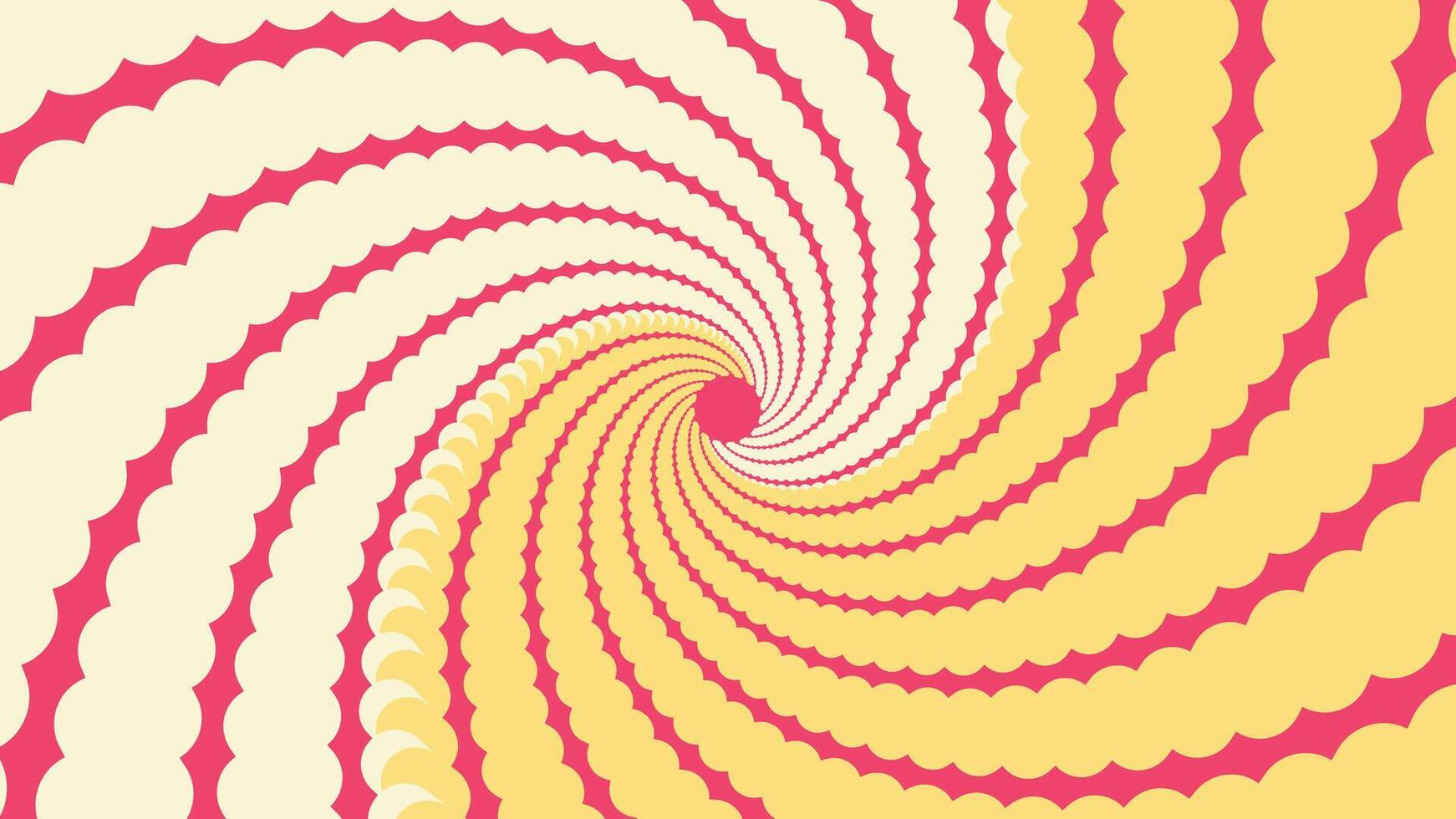 abstrakt spiral vågig linje brådskande karaktär virvel runda rosa Färg bakgrund. vektor