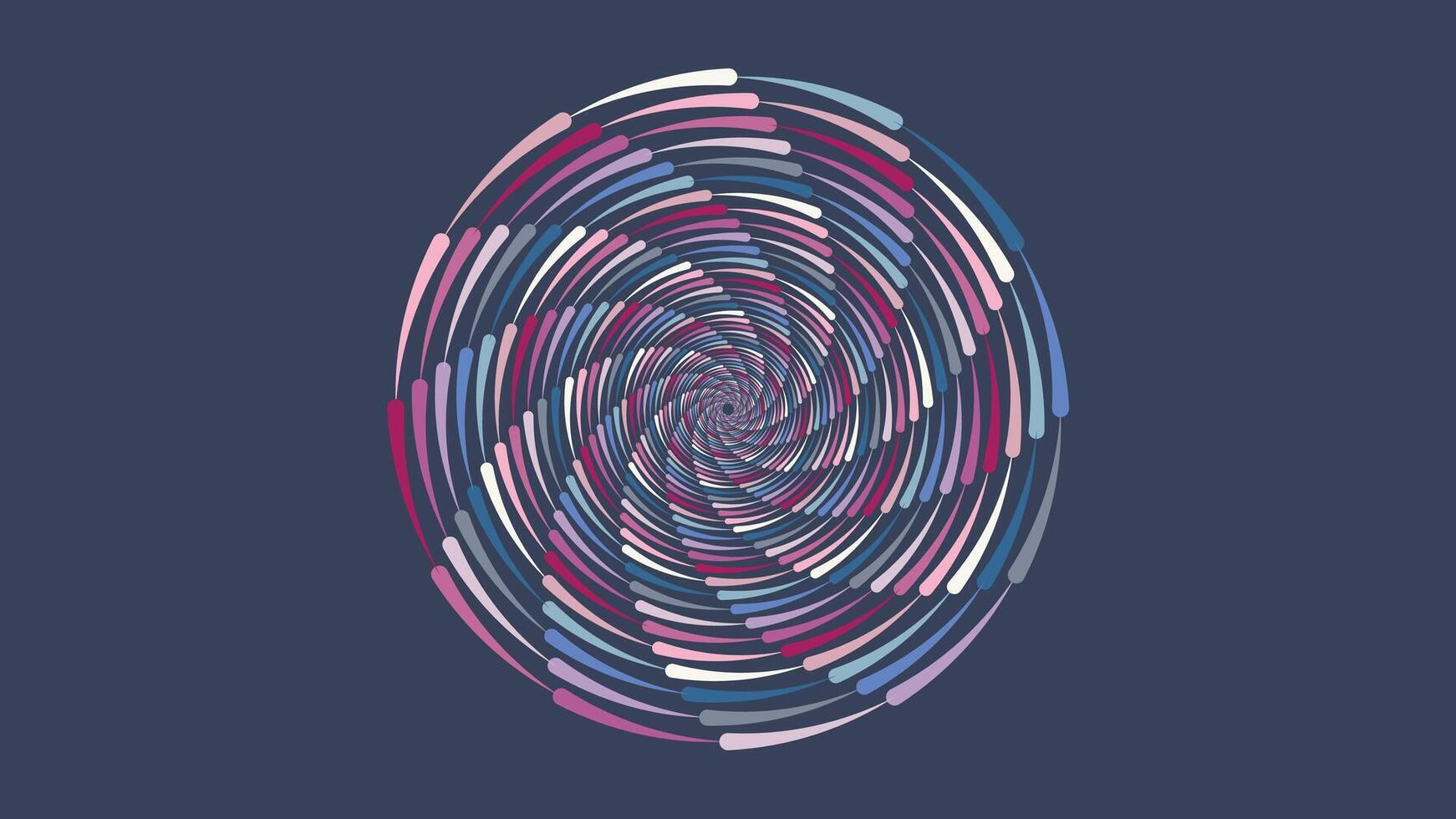 abstrakt Spiral- runden Spinnen Wirbel wellig Linie Dringlichkeit Daten Zyklus Hintergrund. vektor