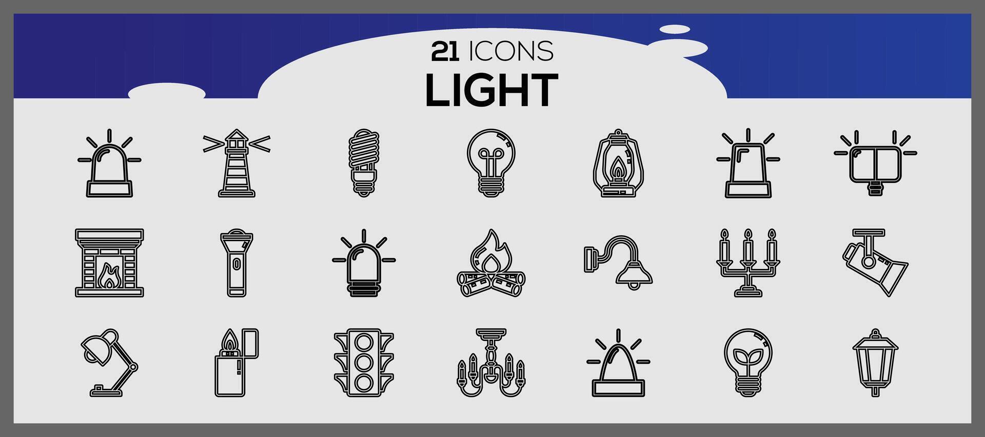 ljus Glödlampa ikoner. vektor av en uppsättning av ljus lökar.