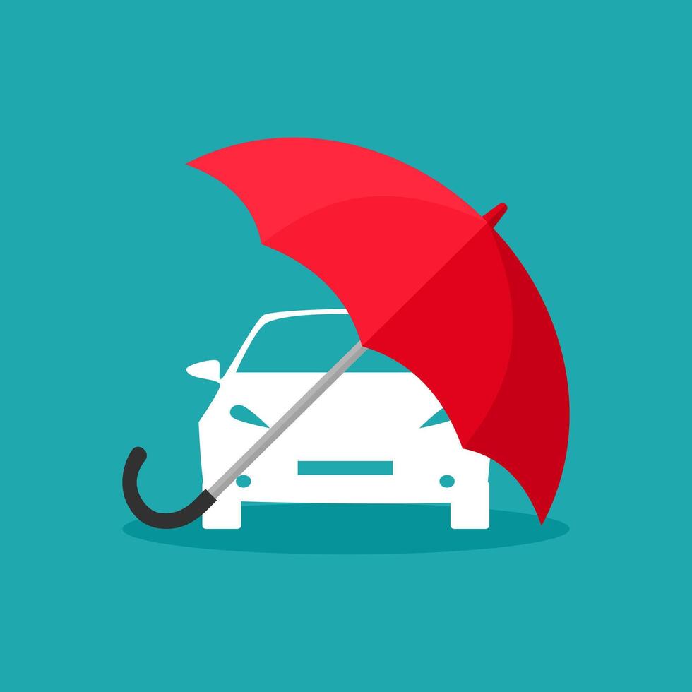 veckla ut de paraply till skydda de bil vektor