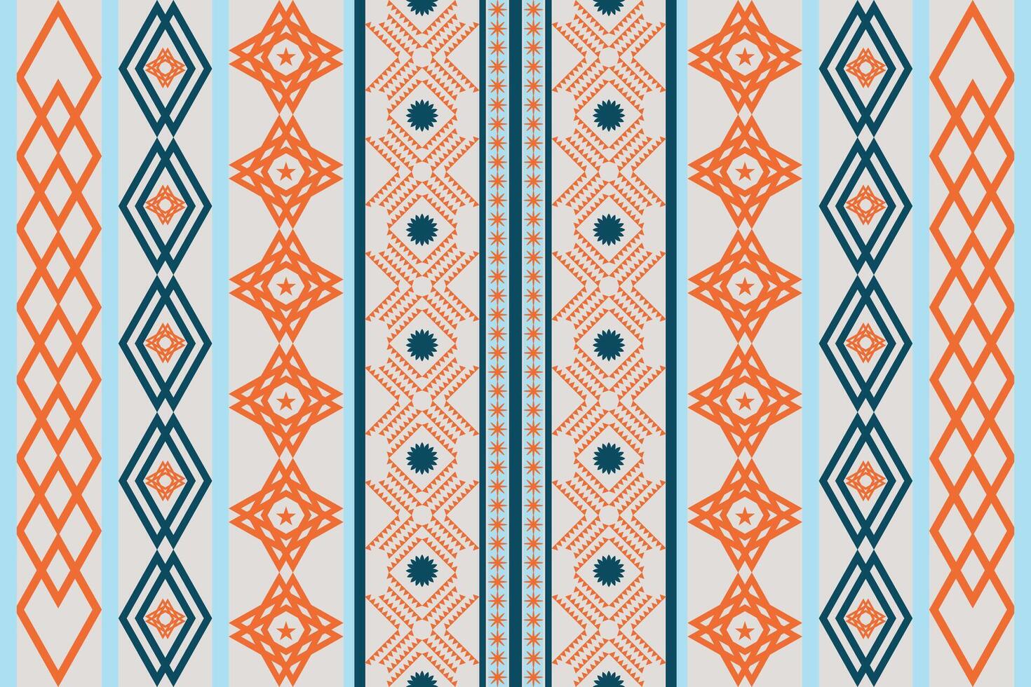 stam- mönster i orange och blå design för skriva ut matta tyg vektor