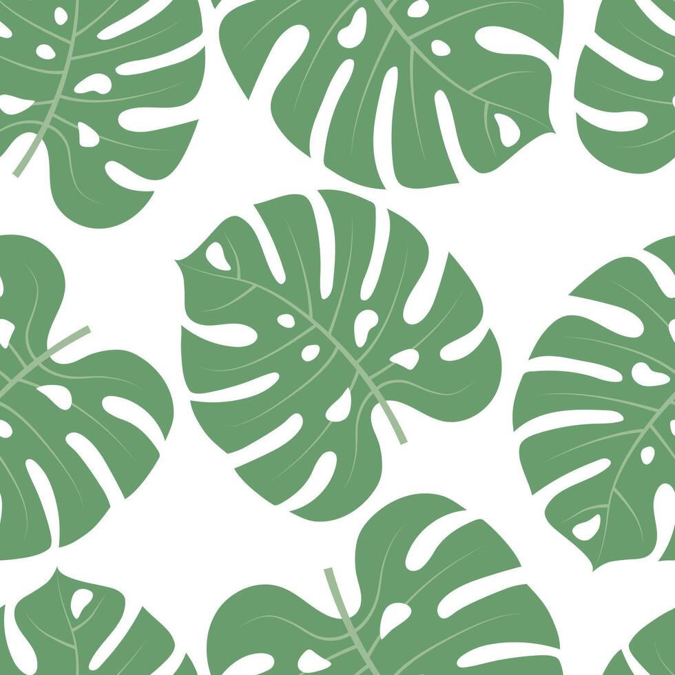 nahtlos Muster mit Hand gezeichnet tropisch Blätter auf Weiß Hintergrund. vektor