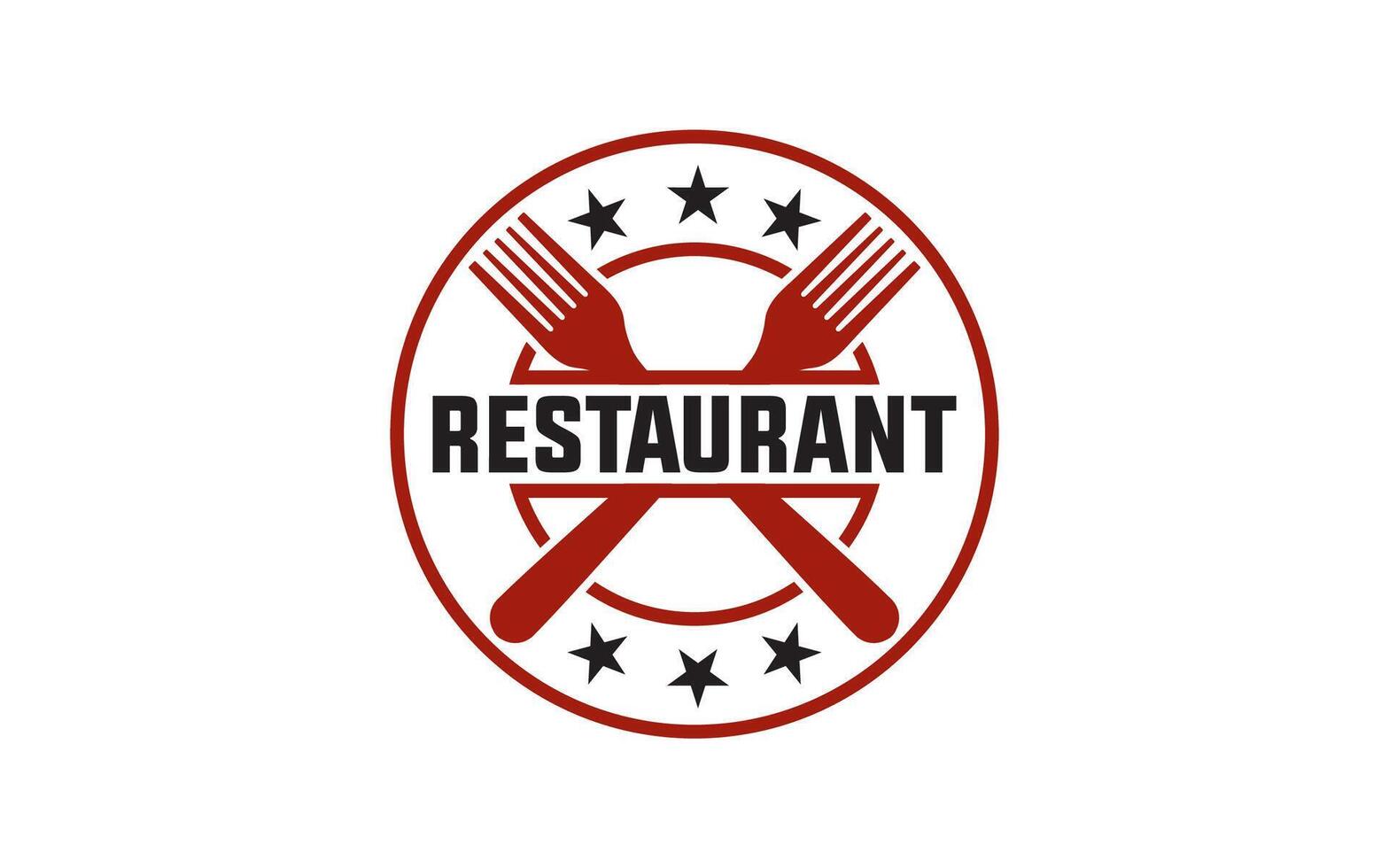 Jahrgang Restaurant Logo. Restaurant Abzeichen, Poster mit Gabel. Vektor Emblem Vorlage