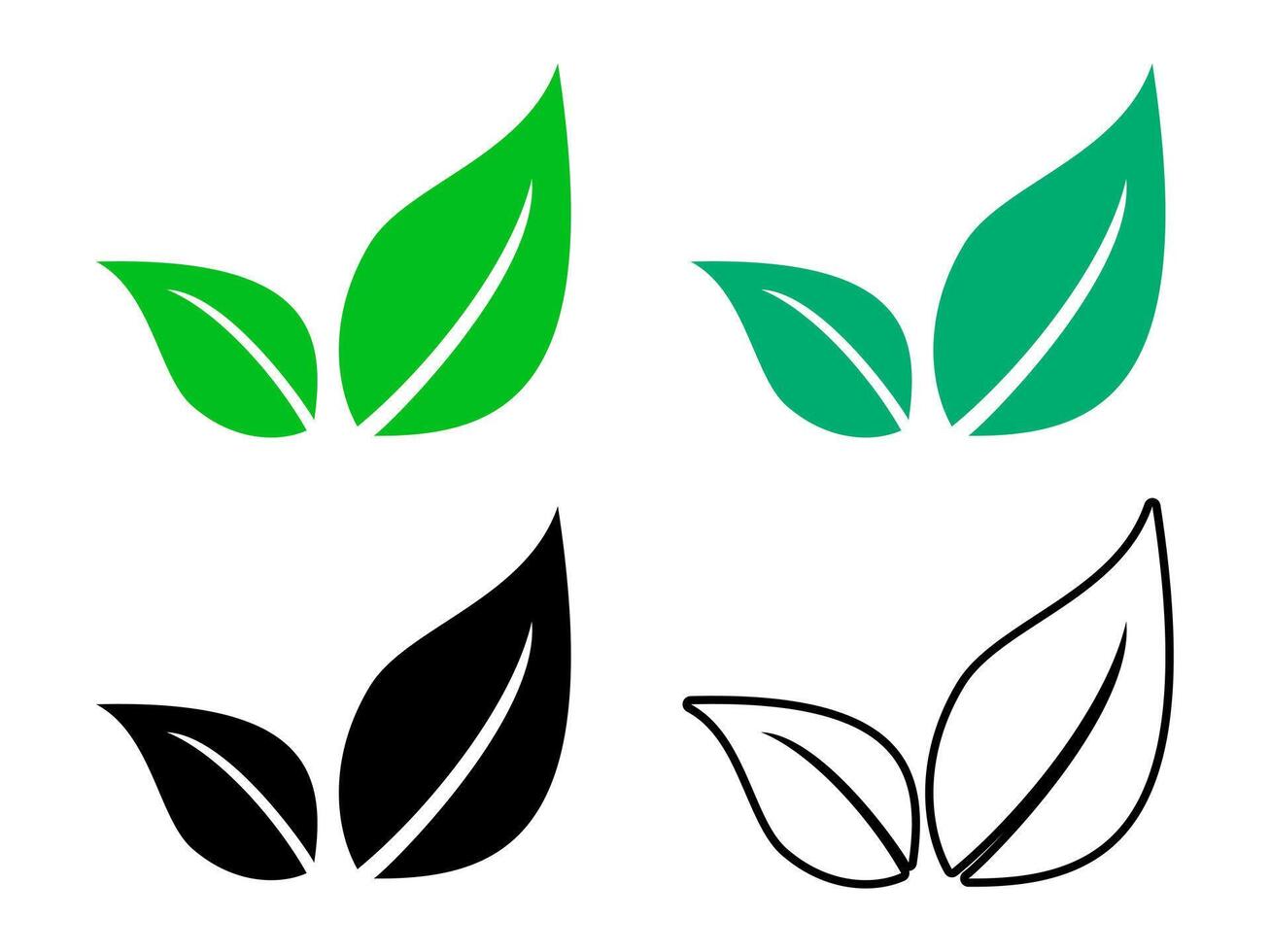 grön naturlig blad. blad ikon vektor