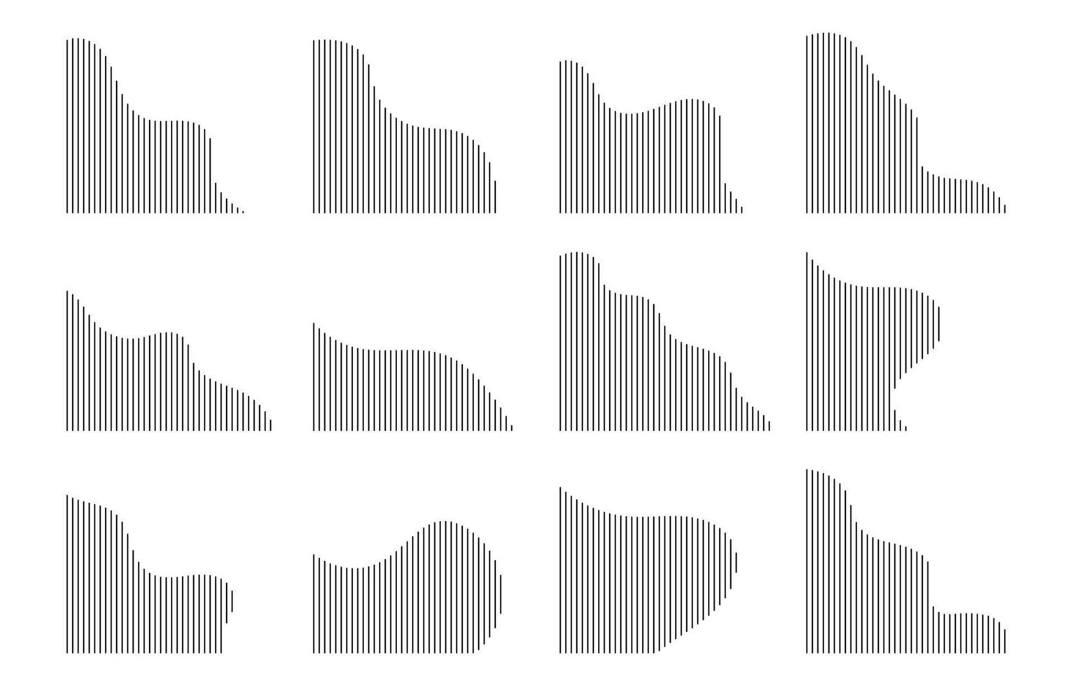 dynamisk organisk rader hörn dekoration med oregelbunden flytande former. modern grafisk element vektor illustration för banderoller dekoration