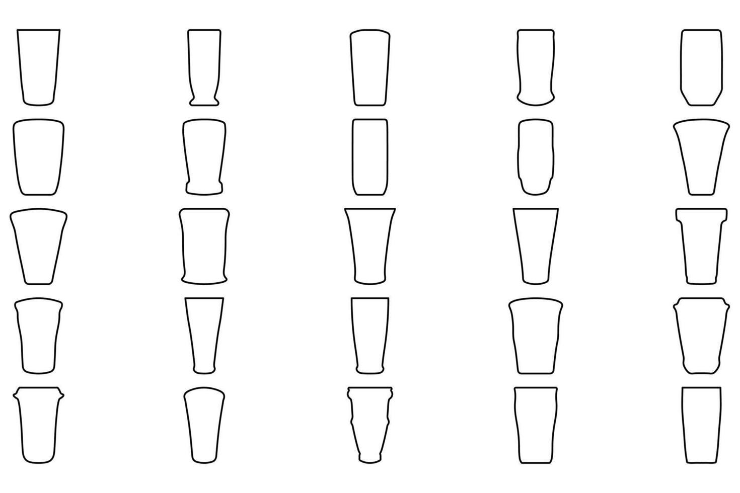 översikt fest glas ikon uppsättning. dryck vektor