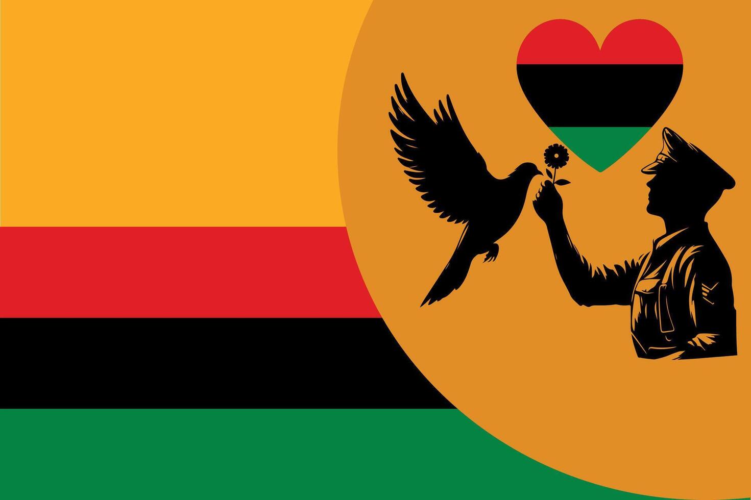 19. Juni Freiheit Tag mit Taube Flug Silhouette, afrikanisch Flagge Banner, Poster, horizontal, Vektor Illustration auf Weiß Hintergrund