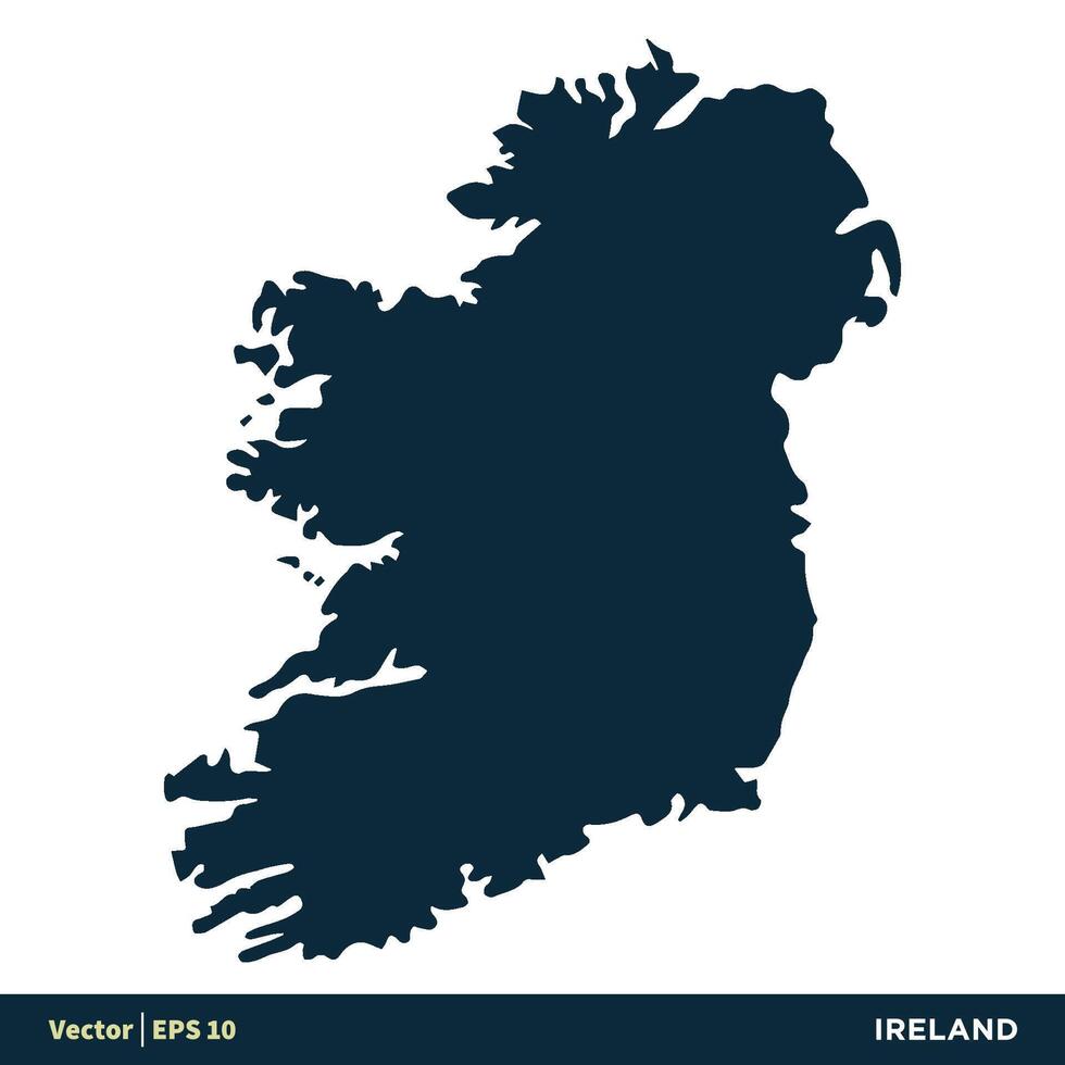 irland - Europa länder Karta vektor ikon mall illustration design. vektor eps 10.