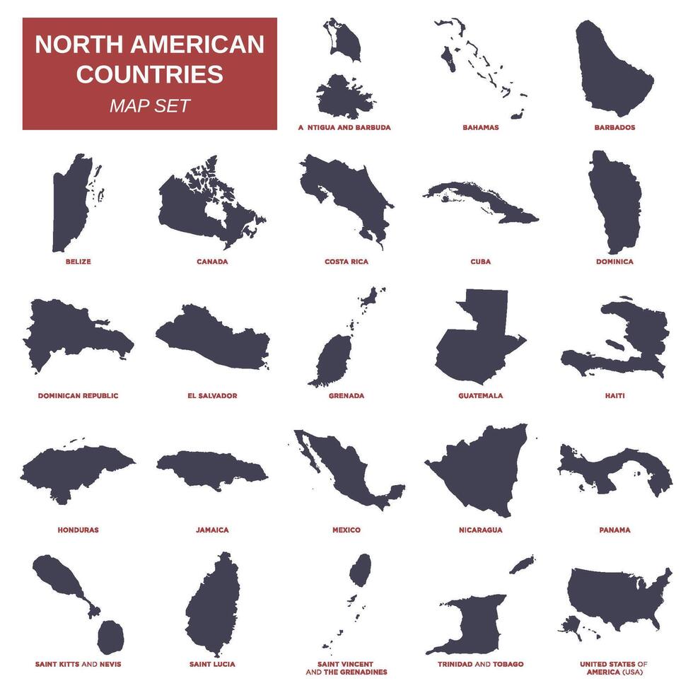Nordamerika karta set vektor mall illustration design. vektor eps 10.