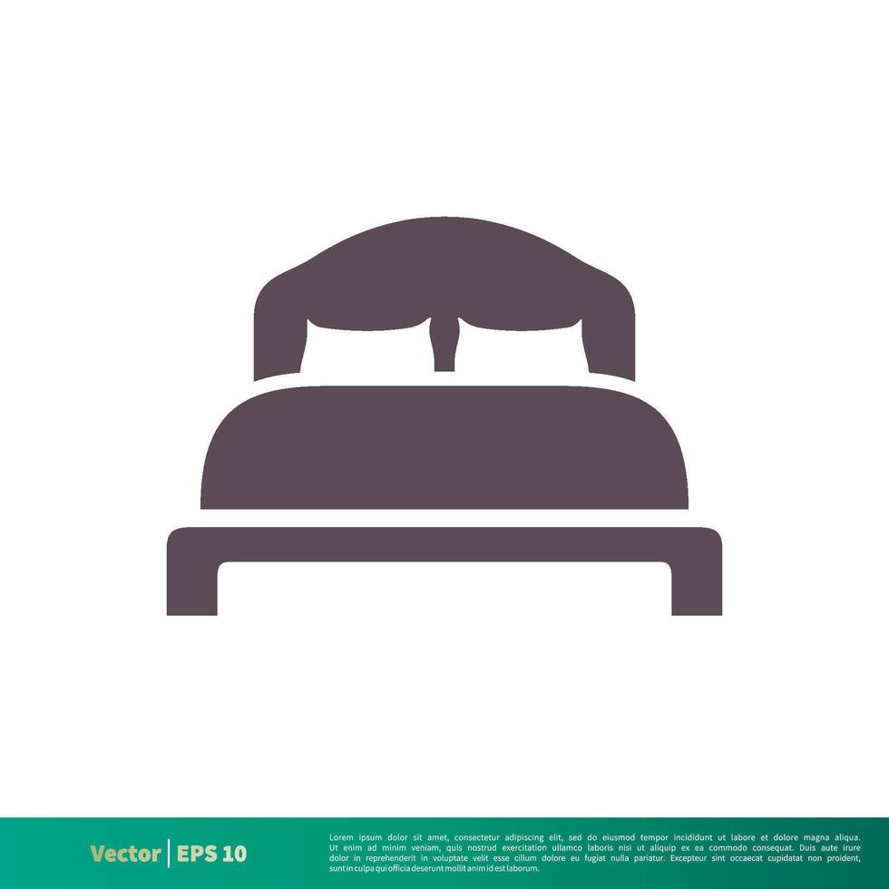 hotell, motell, säng ikon vektor logotyp mall illustration design. vektor eps 10.