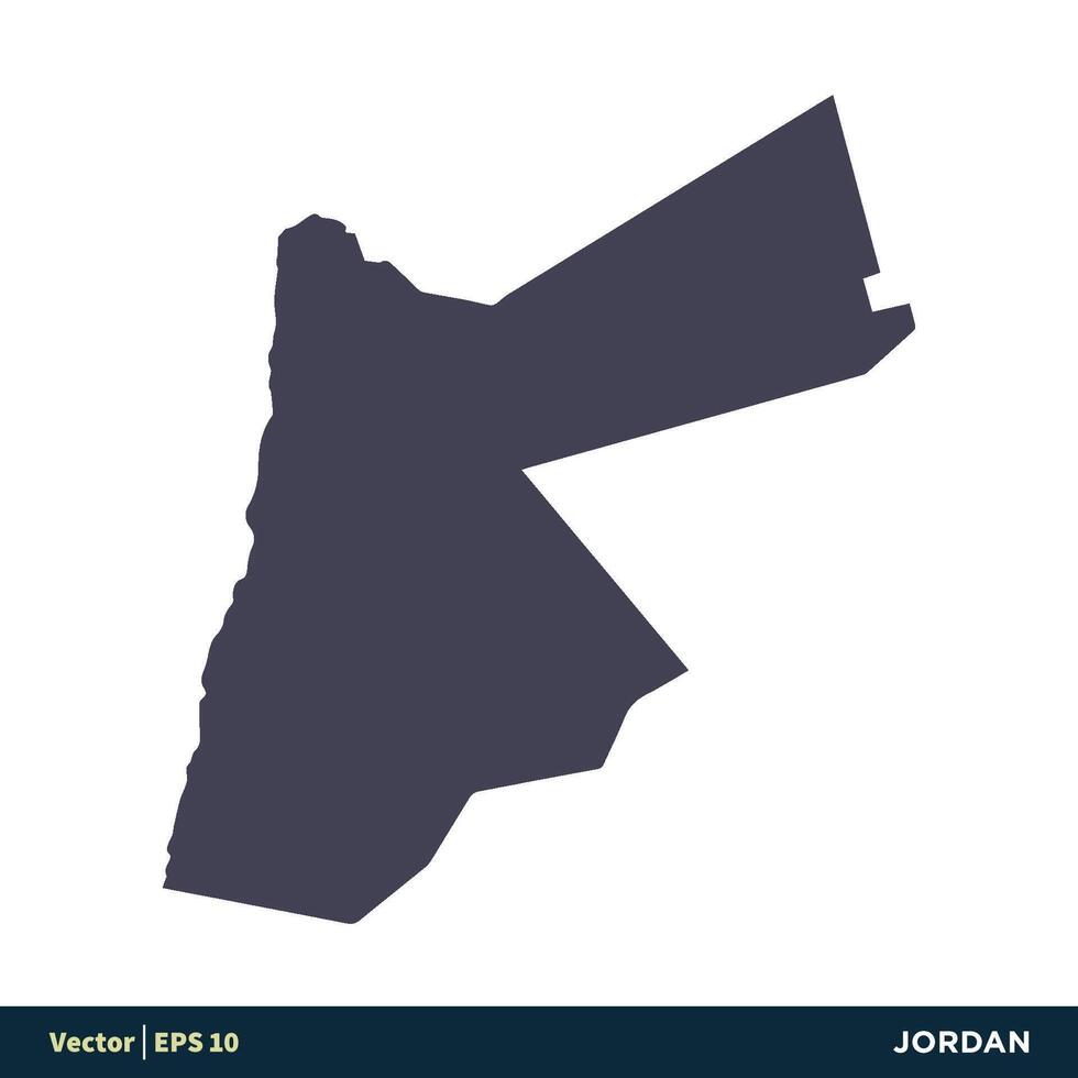 Jordan - - Asien Länder Karte Symbol Vektor Logo Vorlage Illustration Design. Vektor eps 10.