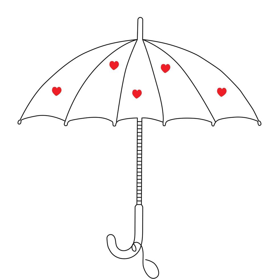 kontinuierlich einer Linie Regenschirm Zeichnung Abbildungen und Vektoren Design