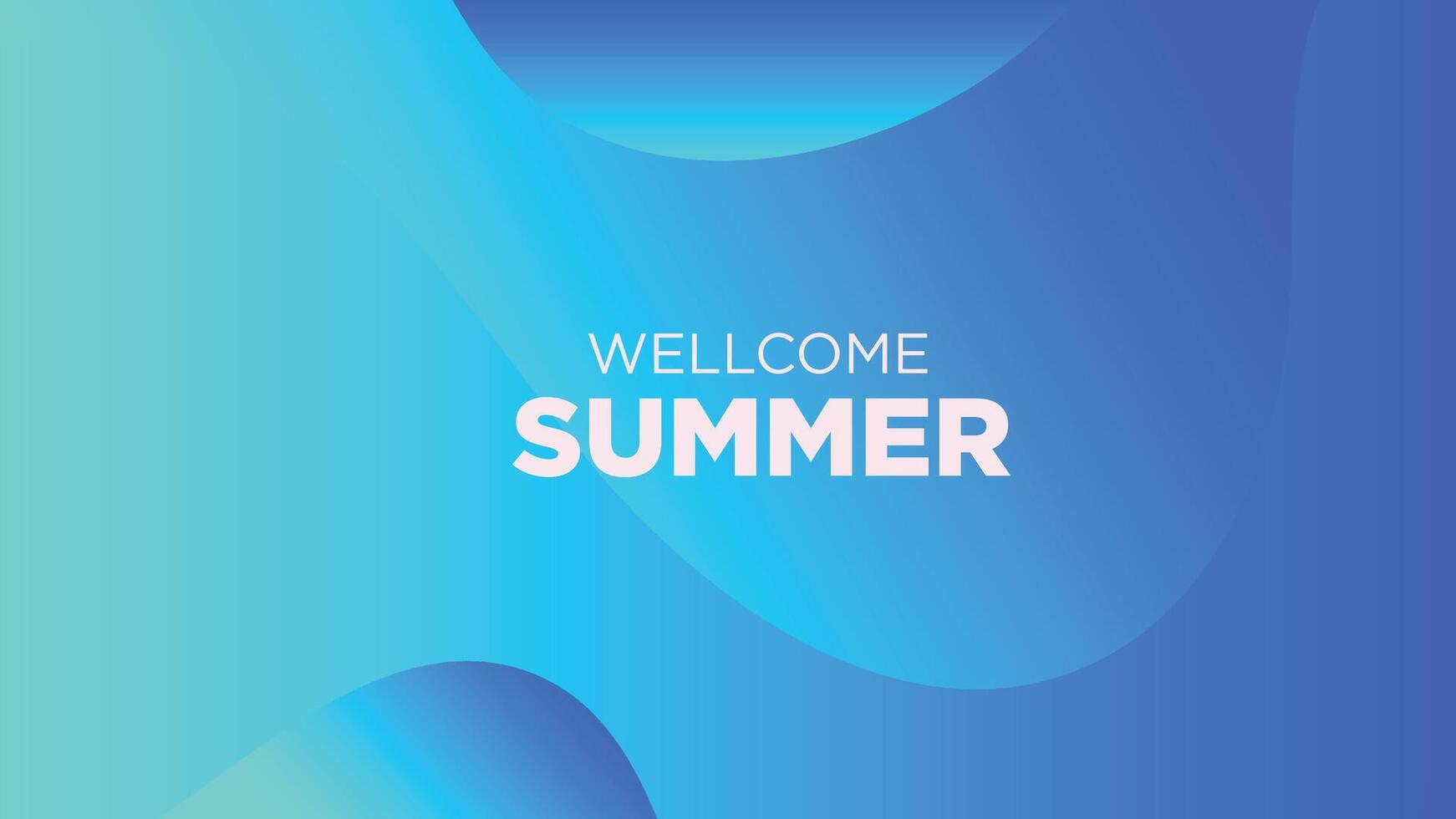Välkommen sommar i abstrakt kall blå bakgrund vektor