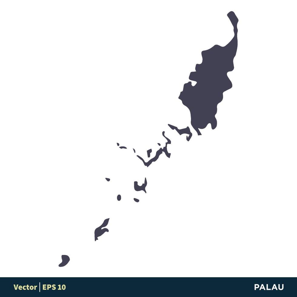 Palau - - Australien, Ozeanien Länder Karte Symbol Vektor Logo Vorlage Illustration Design. Vektor eps 10.