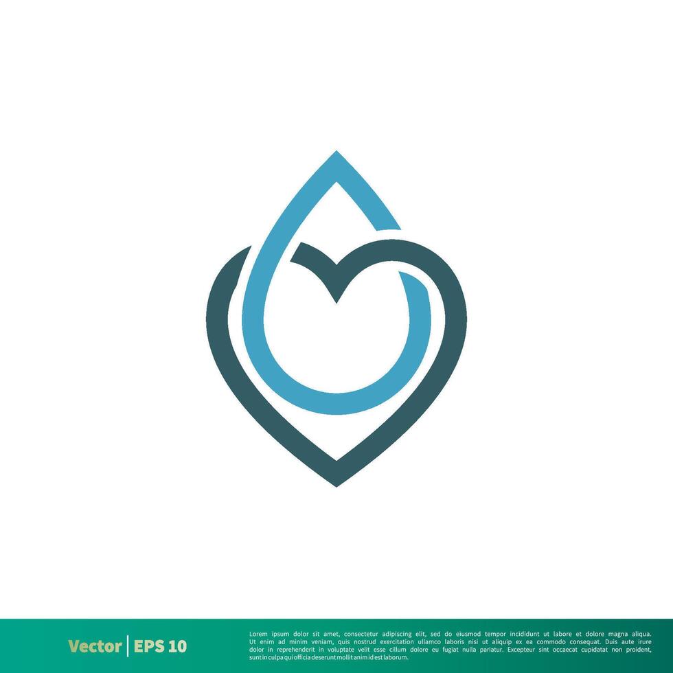 fallen Wasser und Herz medizinisch, Gesundheitswesen Symbol Vektor Logo Vorlage Illustration Design. Vektor eps 10.