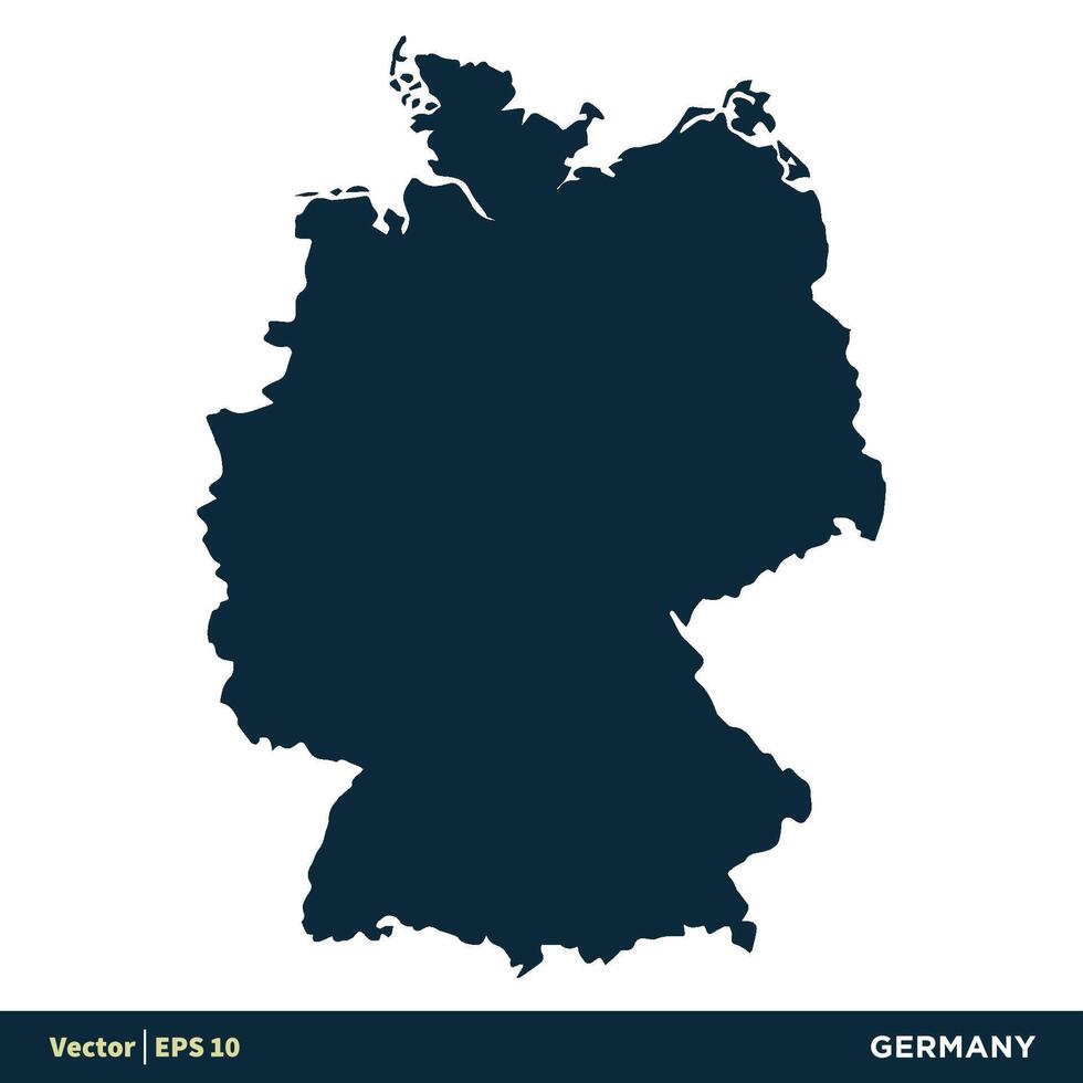Deutschland - - Europa Länder Karte Vektor Symbol Vorlage Illustration Design. Vektor eps 10.