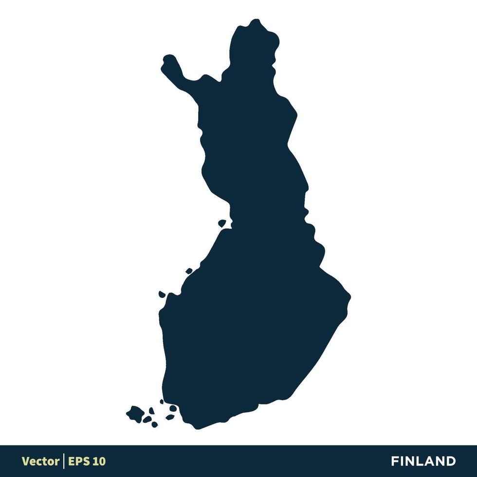 finland - Europa länder Karta vektor ikon mall illustration design. vektor eps 10.