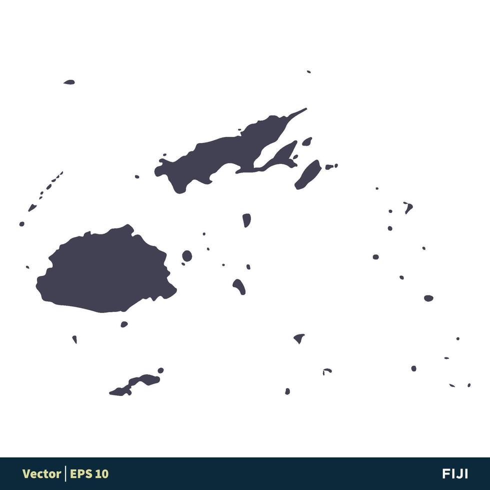 fiji - Australien, oceania länder Karta ikon vektor logotyp mall illustration design. vektor eps 10.