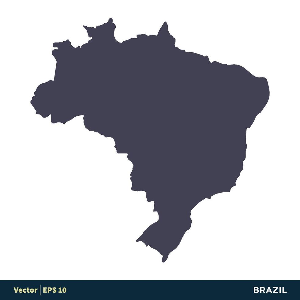 Brasilien - söder Amerika länder Karta ikon vektor logotyp mall illustration design. vektor eps 10.