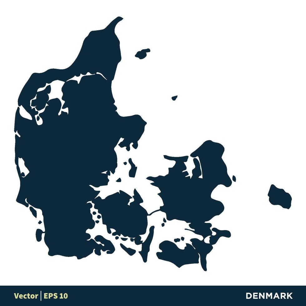 Dänemark - - Europa Länder Karte Vektor Symbol Vorlage Illustration Design. Vektor eps 10.
