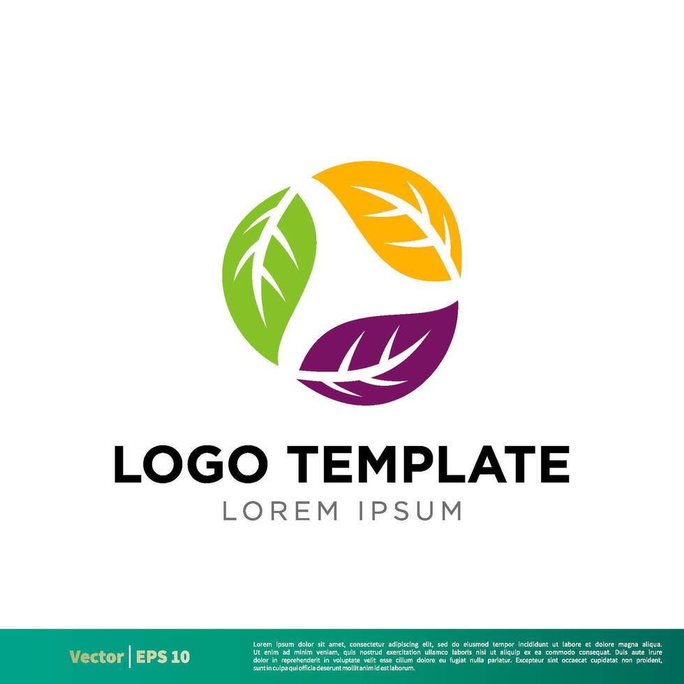 färgrik löv ikon vektor logotyp mall illustration design. vektor eps 10.