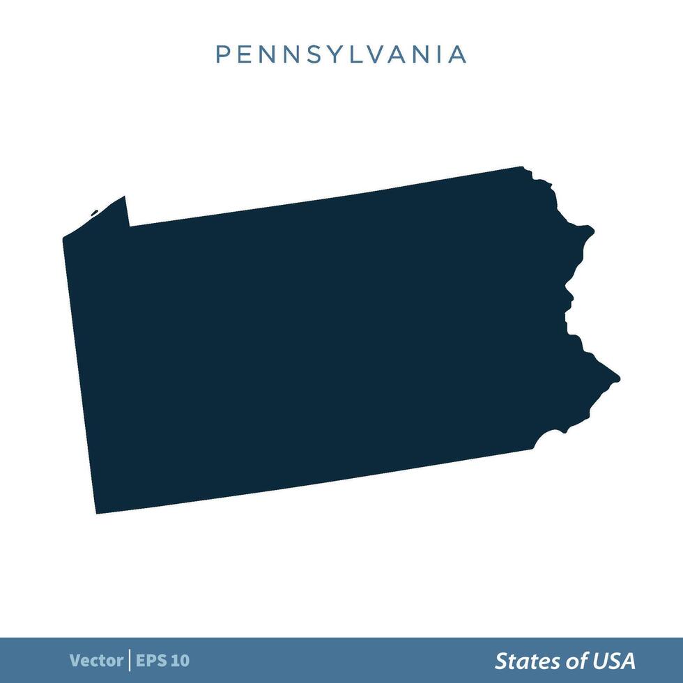 Pennsylvania - - Zustände von uns Karte Symbol Vektor Vorlage Illustration Design. Vektor eps 10.