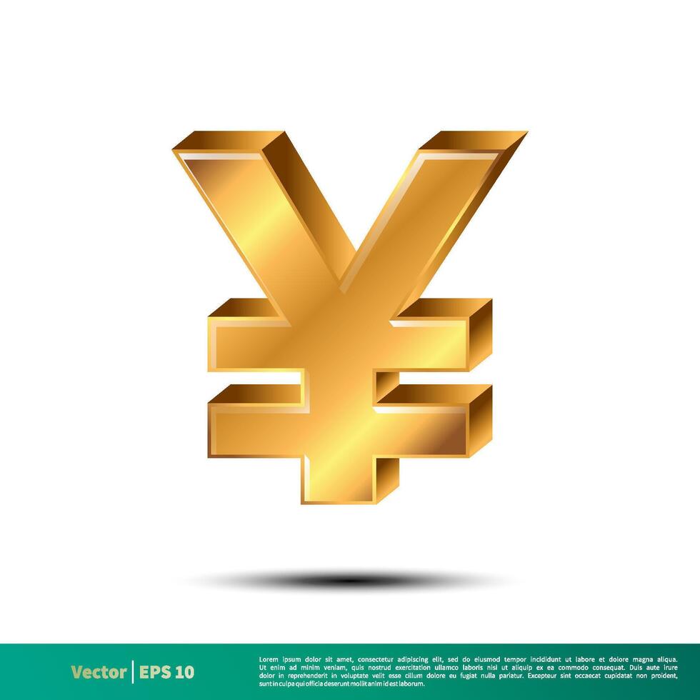 Gold Yen Zeichen Symbol Vektor Logo Vorlage Illustration Design. Vektor eps 10.