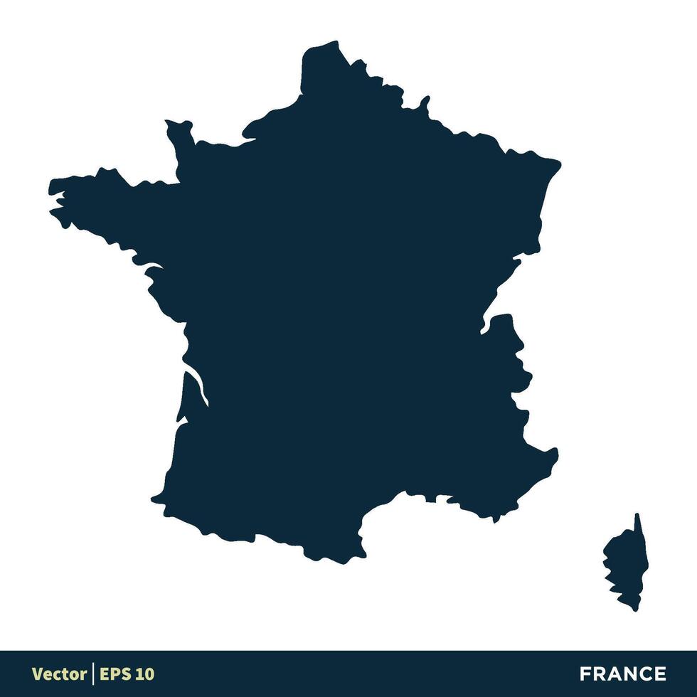 Frankreich - - Europa Länder Karte Vektor Symbol Vorlage Illustration Design. Vektor eps 10.