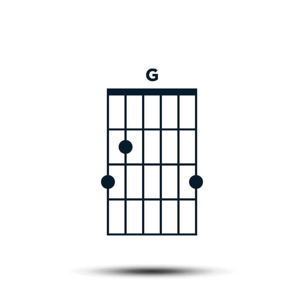 G, Basic Gitarre Akkord Diagramm Symbol Vektor Vorlage