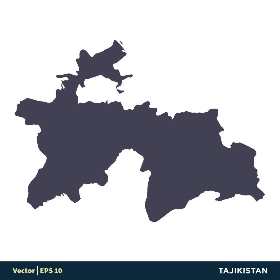 tadzjikistan - Asien länder Karta ikon vektor logotyp mall illustration design. vektor eps 10.