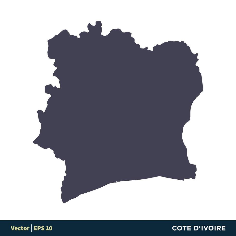 cote d'ivoire - afrika länder Karta ikon vektor logotyp mall illustration design. vektor eps 10.