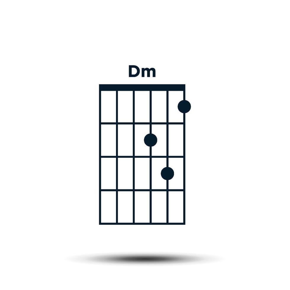 dm, grundläggande gitarr ackord Diagram ikon vektor mall