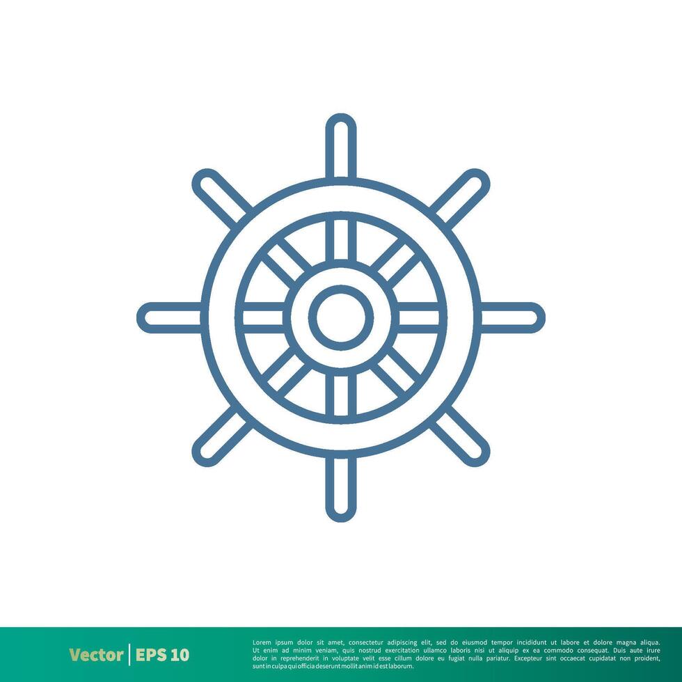 steuern von Schiff, nautisch Symbol Vektor Logo Vorlage Illustration Design. Vektor eps 10.
