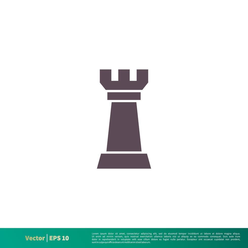 Turm Schach Symbol Vektor Logo Vorlage Illustration Design. Vektor eps 10.