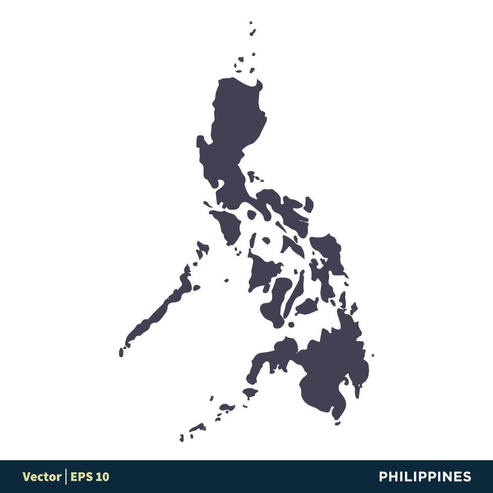filippinerna - Asien länder Karta ikon vektor logotyp mall illustration design. vektor eps 10.