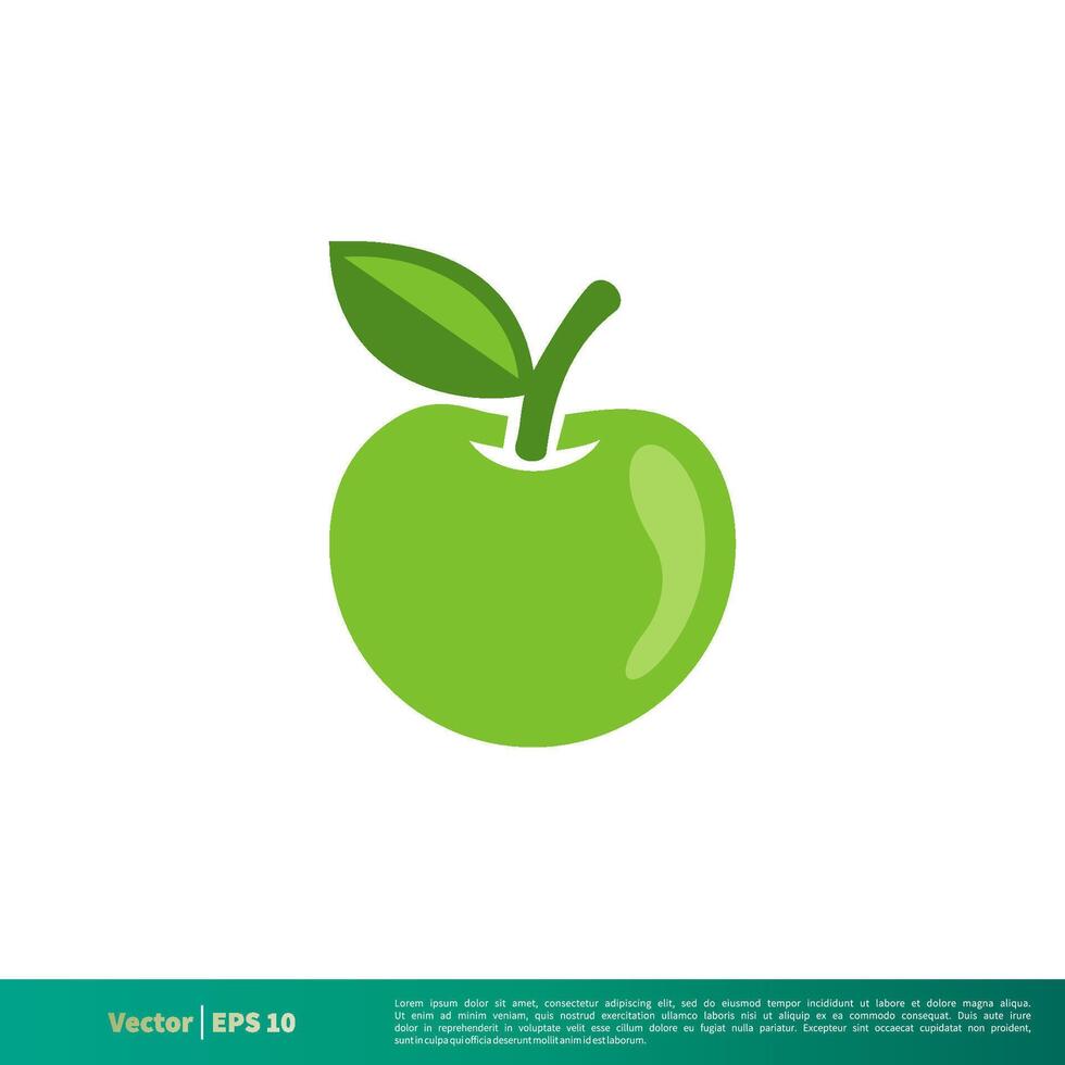grön äpple frukt ikon vektor logotyp mall illustration design. vektor eps 10.