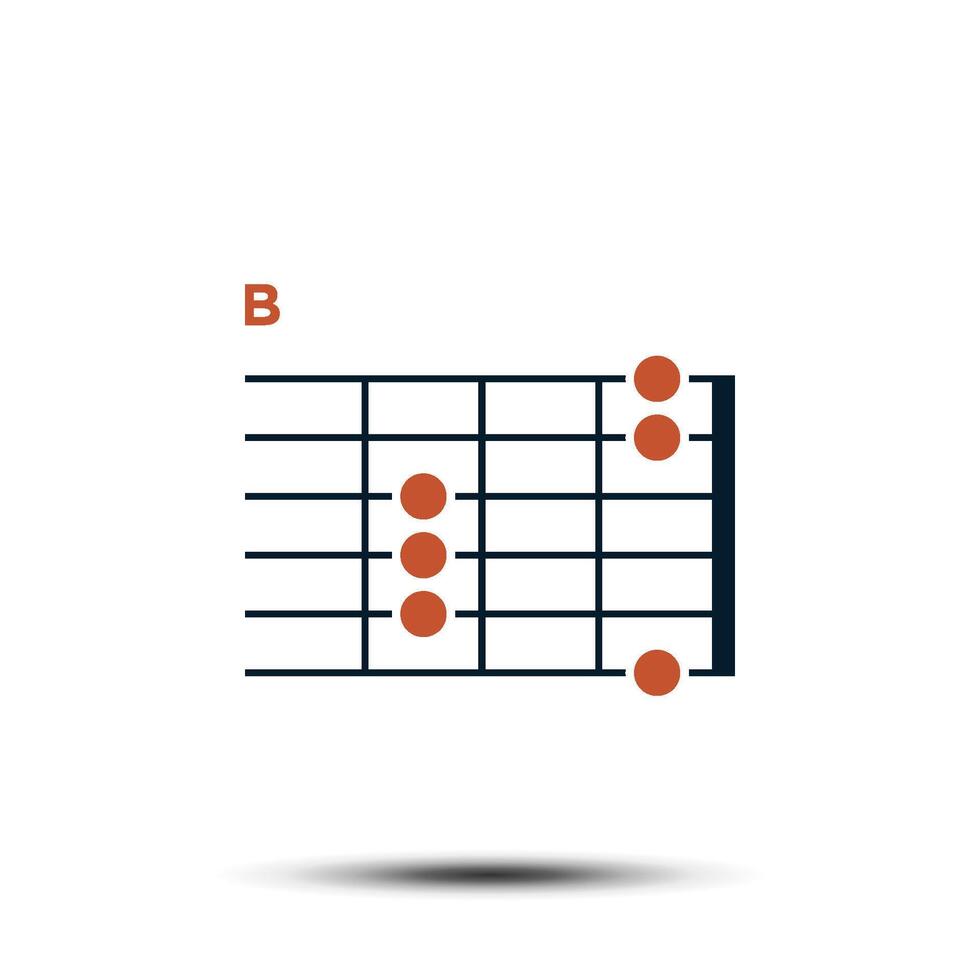 b, grundläggande gitarr ackord Diagram ikon vektor mall