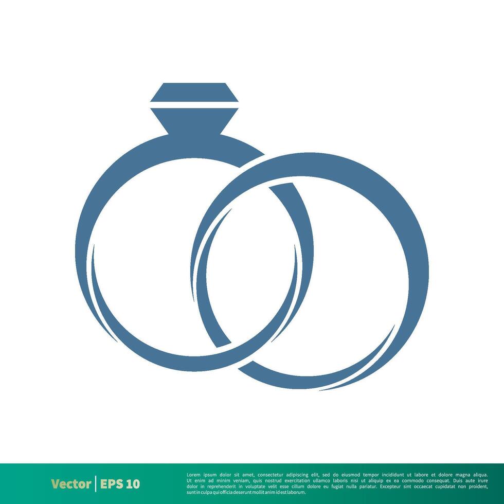 Hochzeit Ringe Symbol Vektor Logo Vorlage Illustration Design. Vektor eps 10.