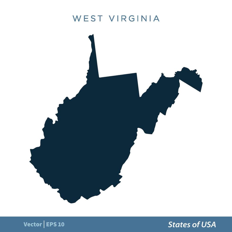 Westen Virginia - - Zustände von uns Karte Symbol Vektor Vorlage Illustration Design. Vektor eps 10.