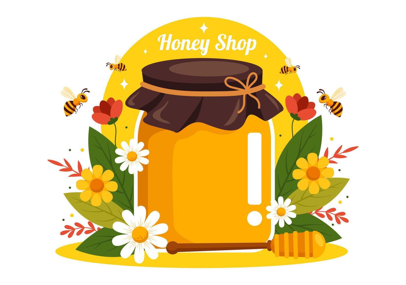 Honig Geschäft Vektor Illustration mit ein natürlich nützlich Produkt Krug, Biene oder Waben zu Sein verbraucht im eben Karikatur Hintergrund Design