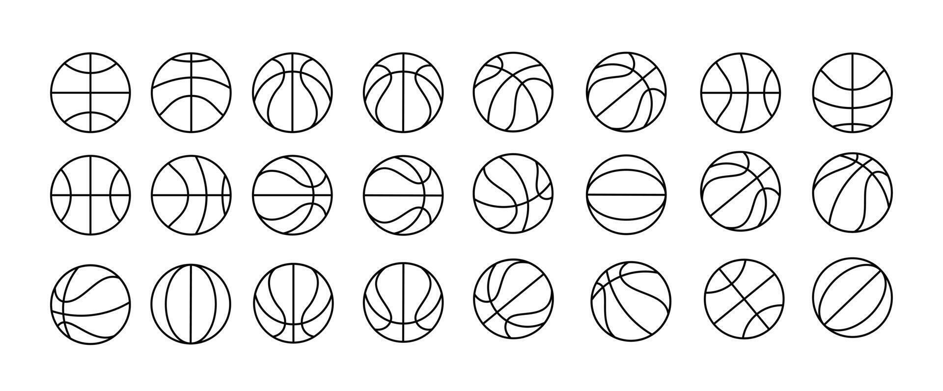 einstellen von Basketball Bälle. Vektor Illustration isoliert auf ein Weiß Hintergrund.