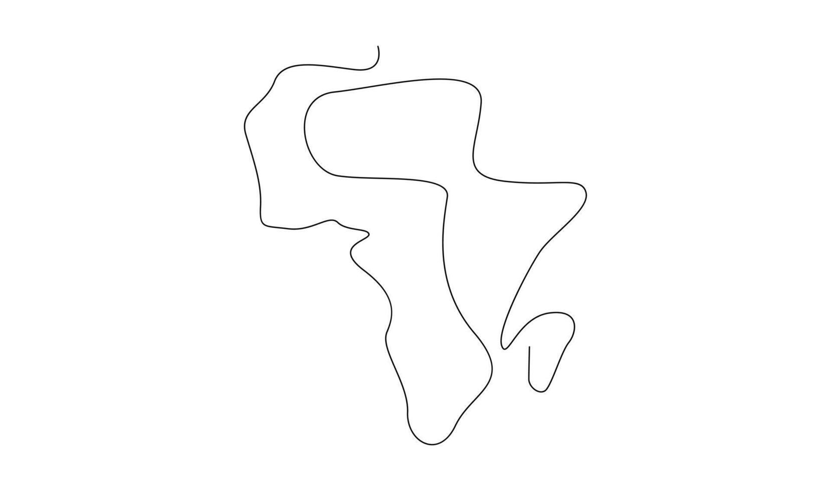 enda kontinuerlig linje konst Karta av afrika vektor