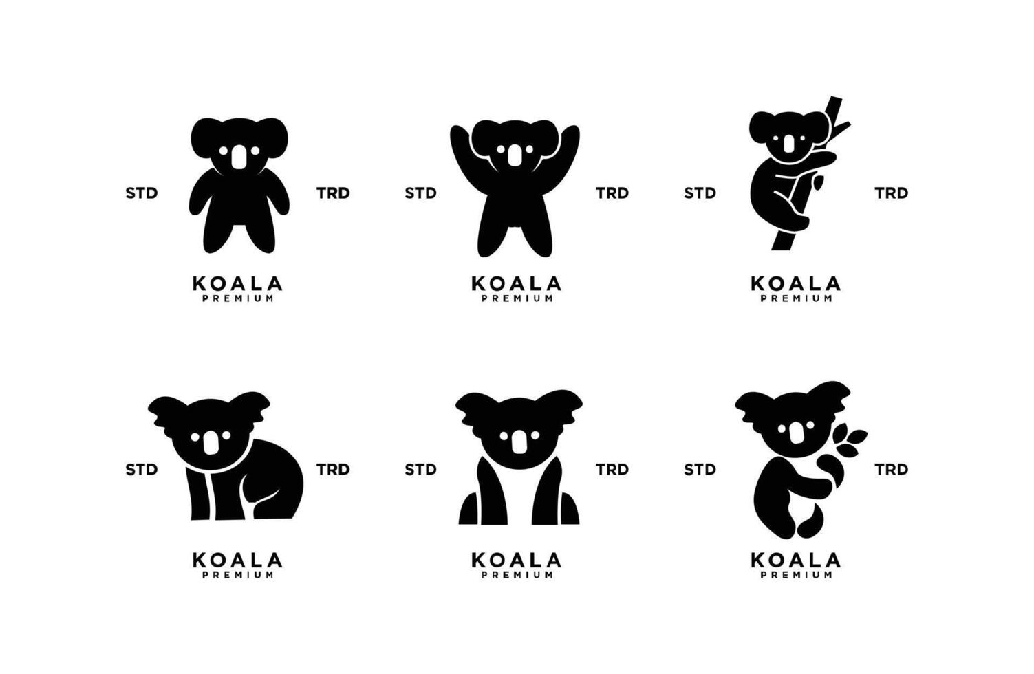 koala logotyp ikon design mall vektor med modern illustration begrepp