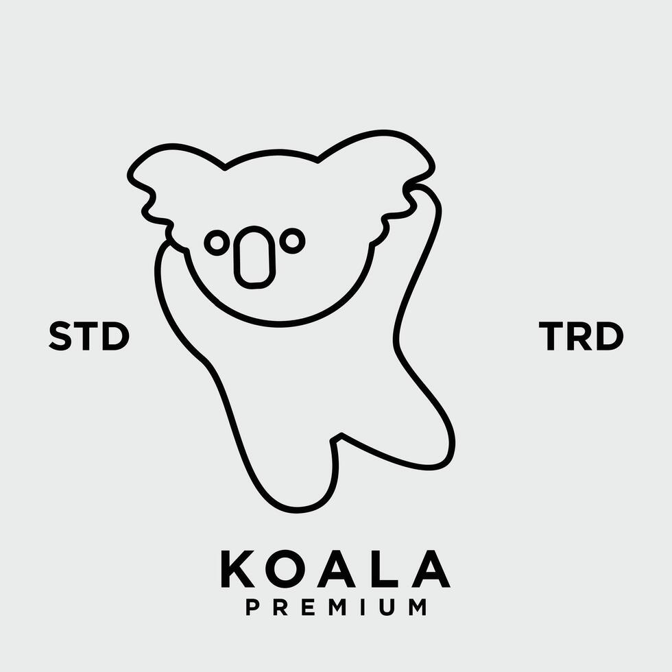 Koala Gliederung Logo Symbol. australisch Tier zum Netz und Design vektor